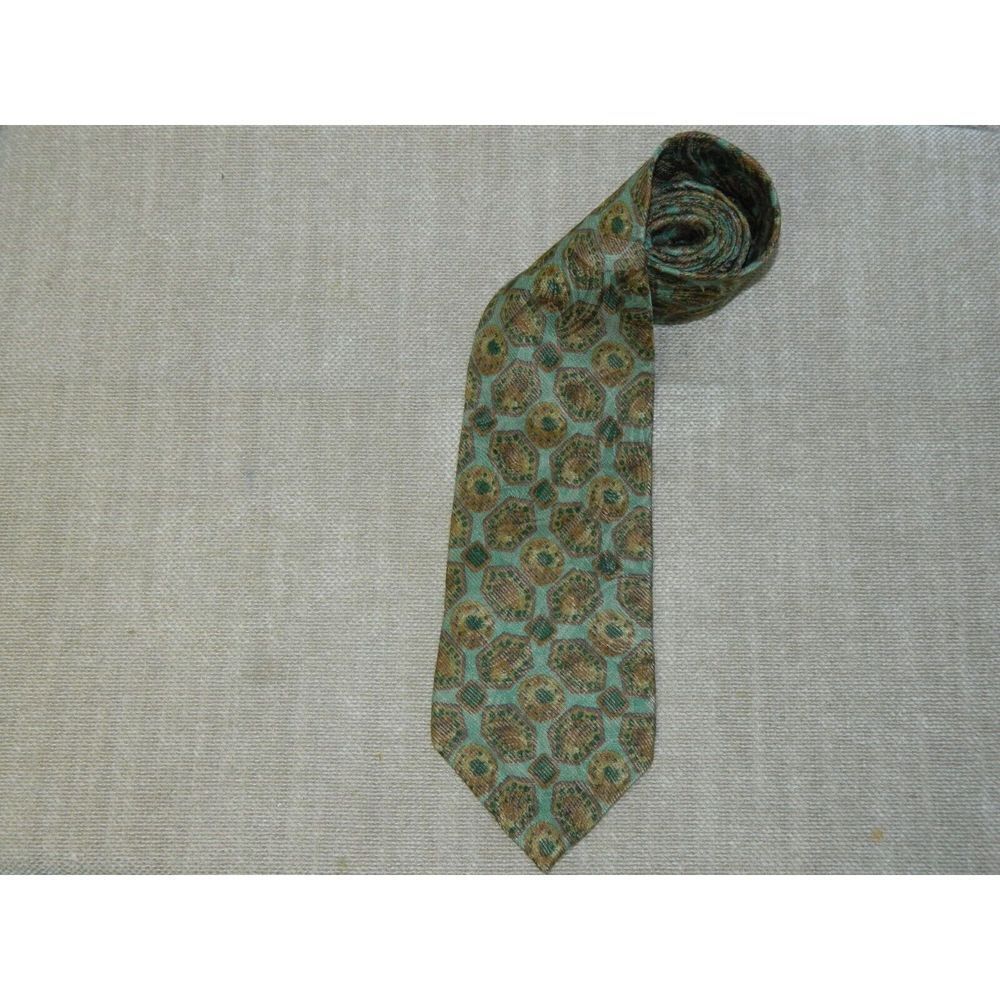 Ermenegildo Zegna Necktie Mens Green Brown Tie
